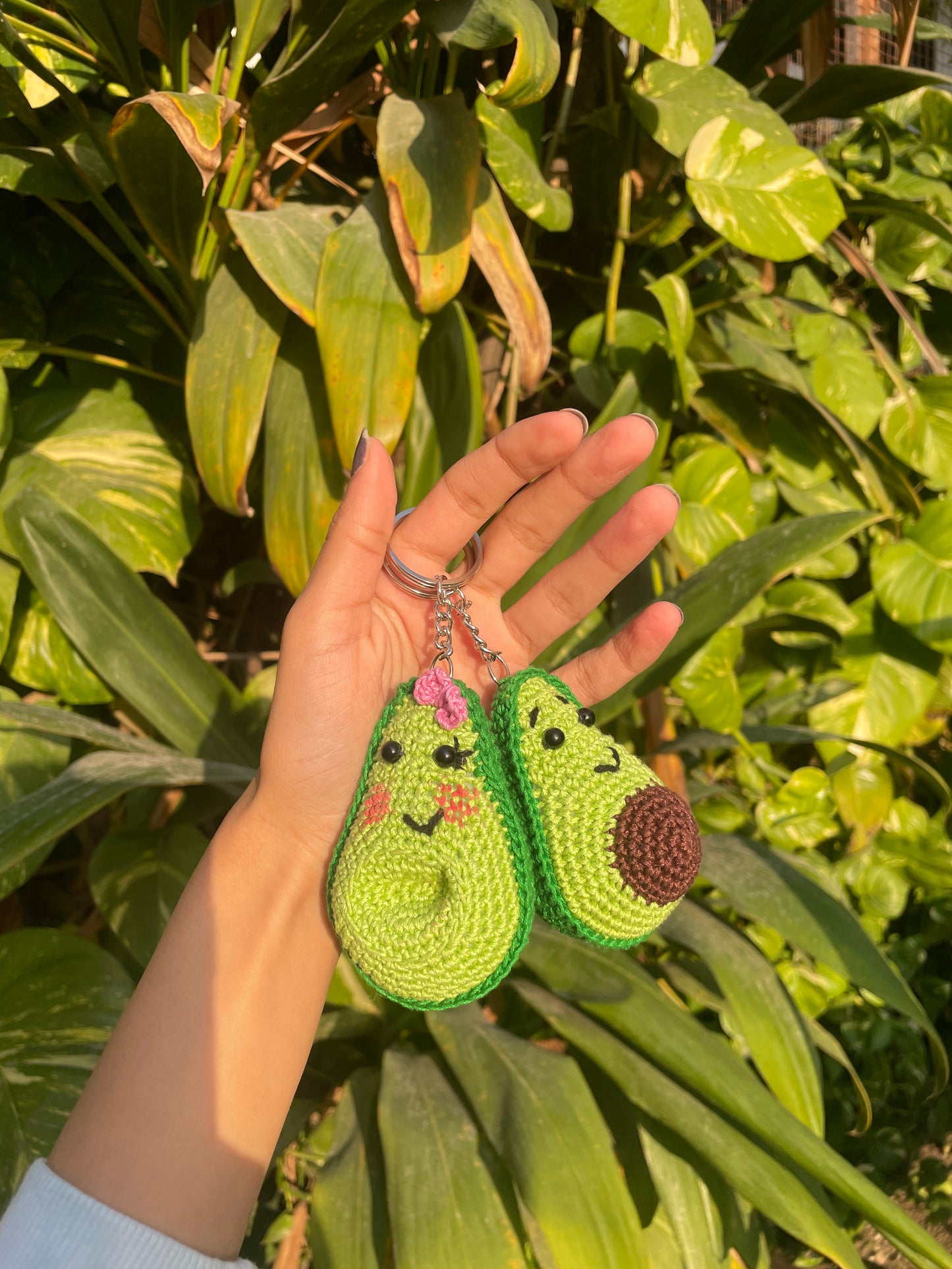 Avocado valentine keychain