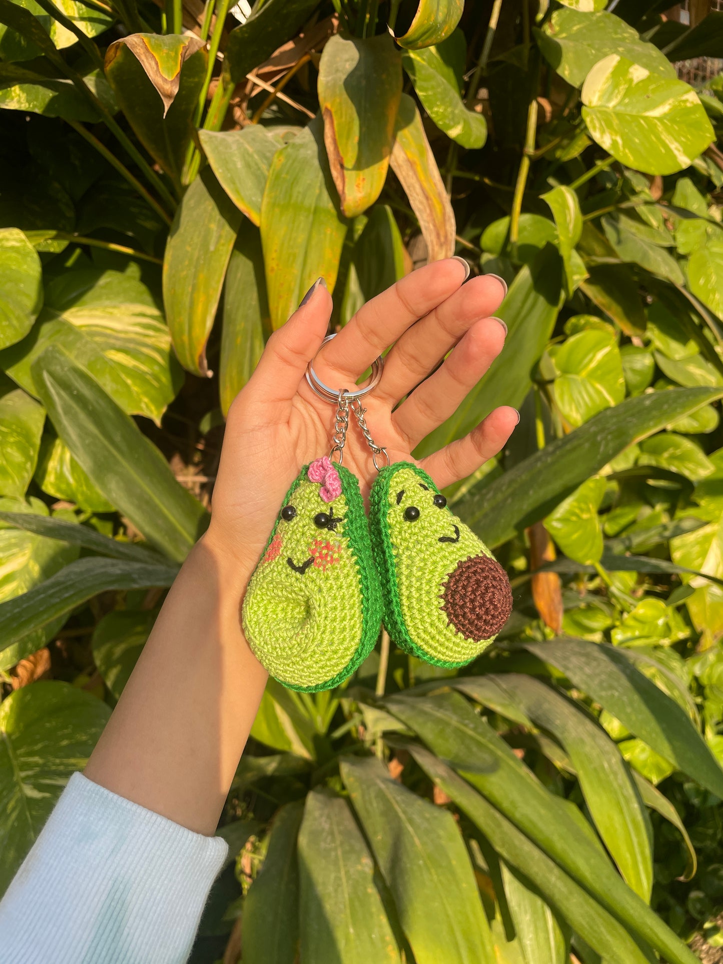 Avocado valentine keychain